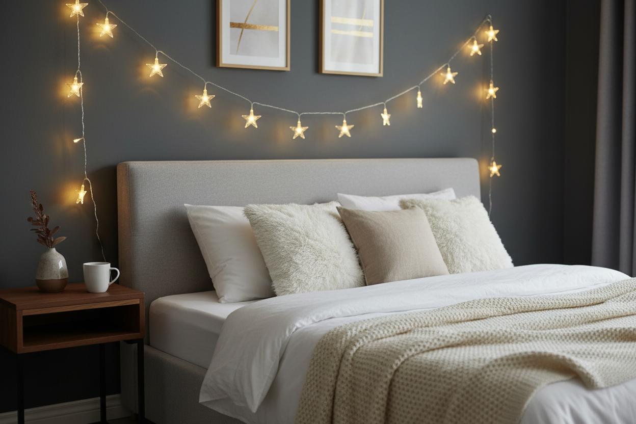 How to Decorate Your Bedroom with String Lights