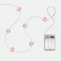 Bow Tie Heart Rabbit fairy string lights with warm LEDs for indoor bedroom decor, battery operated, 10 ft, 30 LED