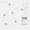 Christmas Bell fairy string lights with warm LEDs for indoor seasonal decor, battery operated, 10 ft, 30 LED