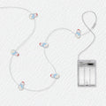 Snowman fairy string lights with warm LEDs for indoor seasonal decor, battery operated, 10 ft, 30 LED