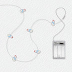 Snowman fairy string lights with warm LEDs for indoor seasonal decor, battery operated, 10 ft, 30 LED