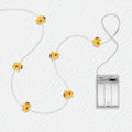 Heart Dog fairy string lights with warm LEDs for indoor bedroom decor, battery operated, 10 ft, 30 LED