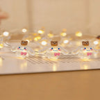 Bow Tie Dog fairy string lights with warm LEDs for indoor bedroom decor, battery operated, 10 ft, 30 LED