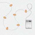 Birthday Bear fairy string lights with warm LEDs for indoor bedroom decor, battery operated, 10 ft, 30 LED
