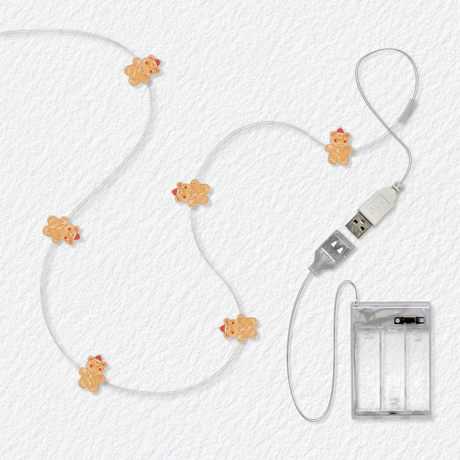 Birthday Bear fairy string lights with warm LEDs for indoor bedroom decor, battery operated, 10 ft, 30 LED