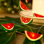 Watermelon fairy string lights with warm LEDs for indoor room decor, battery operated, 10 ft, 30 LED