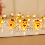 Heart Dog fairy string lights with warm LEDs for indoor bedroom decor, battery operated, 10 ft, 30 LED