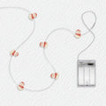 Red Scarf Snowman fairy string lights with warm LEDs for indoor seasonal decor, battery operated, 10 ft, 30 LED