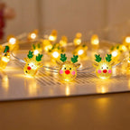 Cute Reindeer fairy string lights with warm LEDs for indoor seasonal decor, battery operated, 10 ft, 30 LED