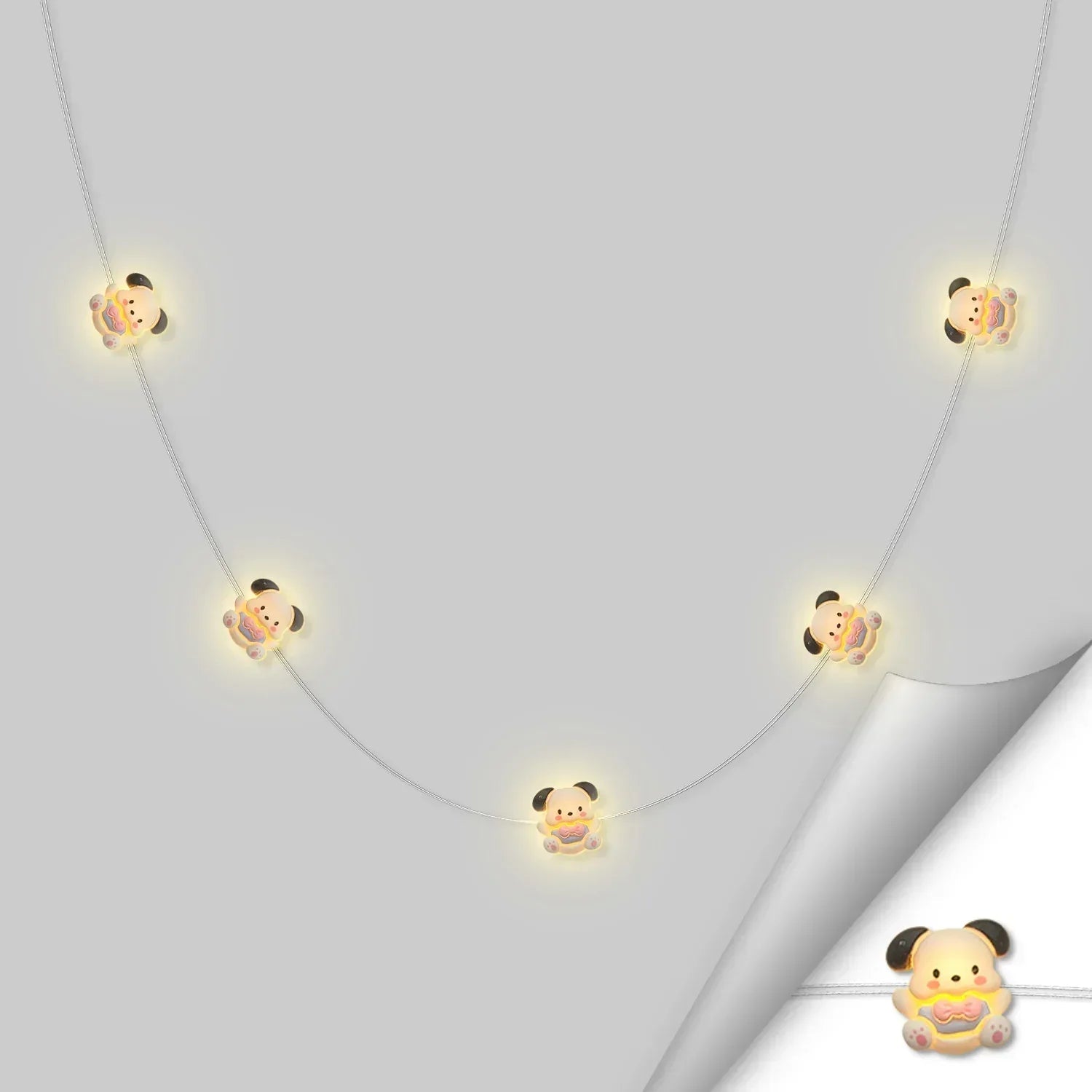 Bow Tie Dog fairy string lights with warm LEDs for indoor bedroom decor, battery operated, 10 ft, 30 LED