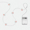 Pink Dress Bear fairy string lights with warm LEDs for indoor bedroom decor, battery operated, 10 ft, 30 LED