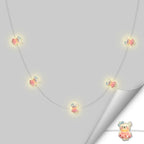 Pink Dress Bear fairy string lights with warm LEDs for indoor bedroom decor, battery operated, 10 ft, 30 LED