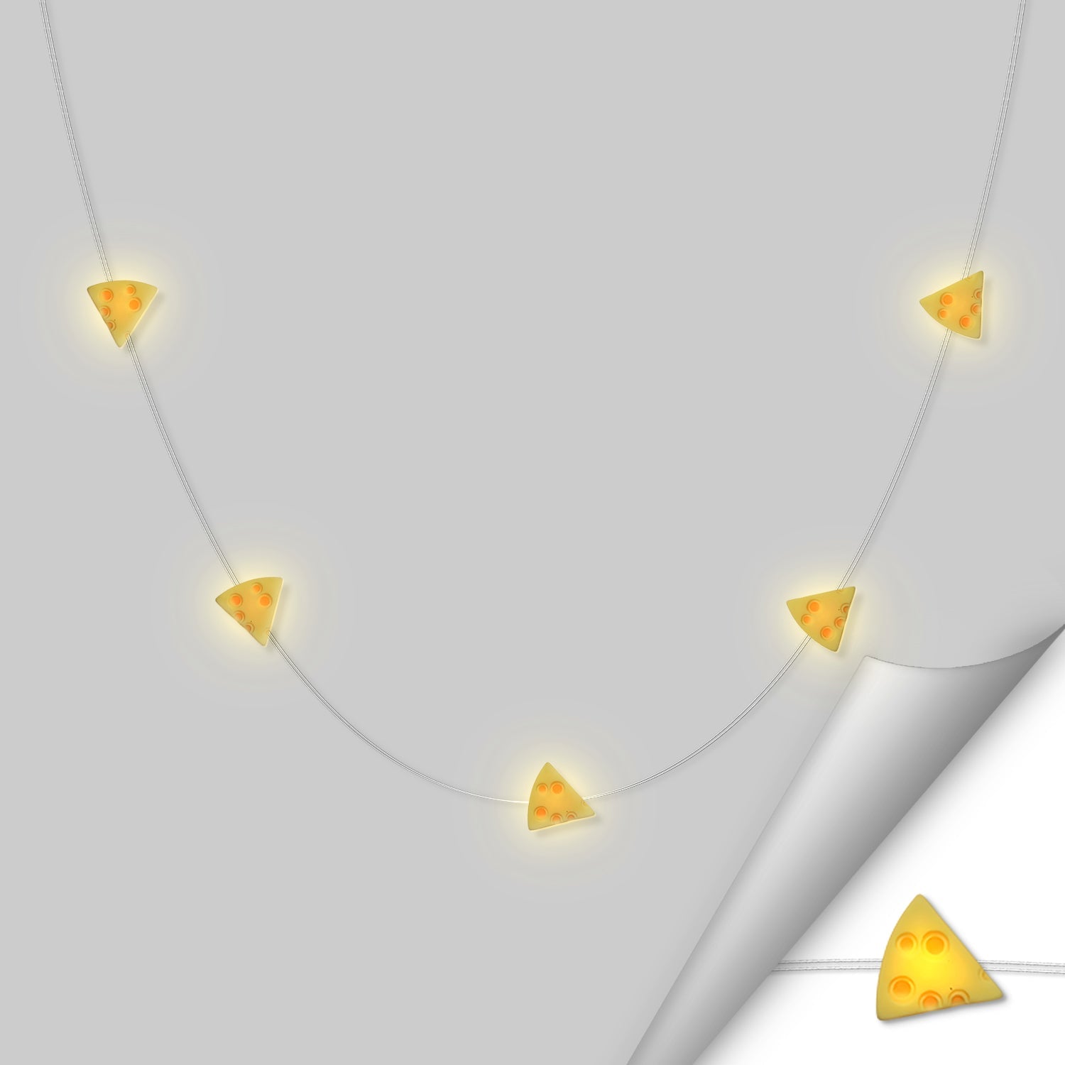 Cheese fairy string lights with warm LEDs for indoor room decor, battery operated, 10 ft, 30 LED