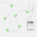 Green Fish fairy string lights with warm LEDs for indoor bedroom decor, battery operated, 10 ft, 30 LED