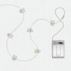 Blue Dress Bear fairy string lights with warm LEDs for indoor bedroom decor, battery operated, 10 ft, 30 LED