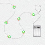 Green Fish fairy string lights with warm LEDs for indoor bedroom decor, battery operated, 10 ft, 30 LED