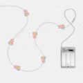 Rainbow Star fairy string lights with warm LEDs for indoor room decor, battery operated, 10 ft, 30 LED