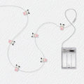 Happy Dog fairy string lights with warm LEDs for indoor bedroom decor, battery operated, 10 ft, 30 LED