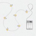 Blue Hat Duck fairy string lights with warm LEDs for indoor bedroom decor, battery operated, 10 ft, 30 LED