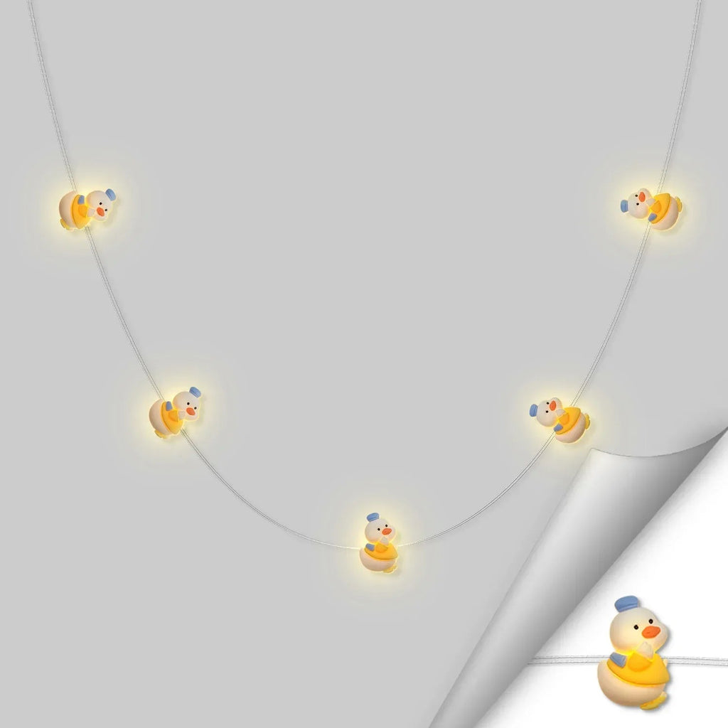 Blue Hat Duck fairy string lights with warm LEDs for indoor bedroom decor, battery operated, 10 ft, 30 LED
