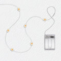 Fried Egg fairy string lights with warm LEDs for indoor room decor, battery operated, 10 ft, 30 LED