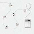 Bow Tie Dog fairy string lights with warm LEDs for indoor bedroom decor, battery operated, 10 ft, 30 LED