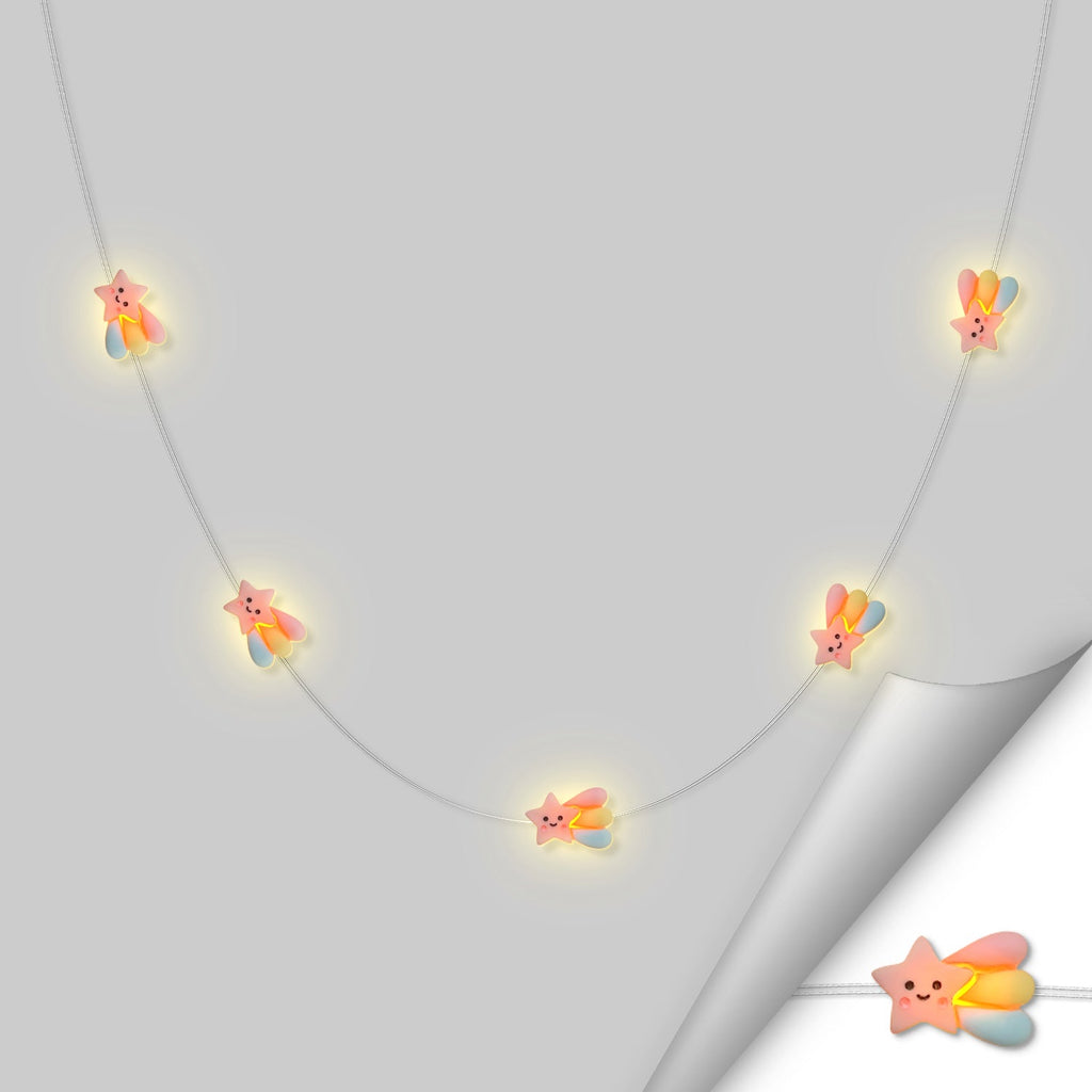 Rainbow Star fairy string lights with warm LEDs for indoor room decor, battery operated, 10 ft, 30 LED