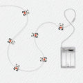 Panda Holding Apple fairy string lights with warm LEDs for indoor bedroom decor, battery operated, 10 ft, 30 LED