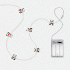 Panda Holding Apple fairy string lights with warm LEDs for indoor bedroom decor, battery operated, 10 ft, 30 LED