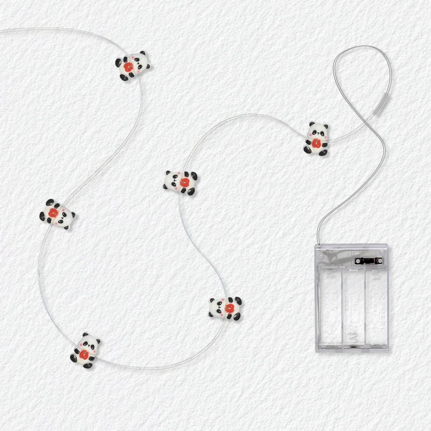 Panda Holding Apple fairy string lights with warm LEDs for indoor bedroom decor, battery operated, 10 ft, 30 LED