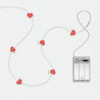 Christmas Stocking fairy string lights with warm LEDs for indoor seasonal decor, battery operated, 10 ft, 30 LED