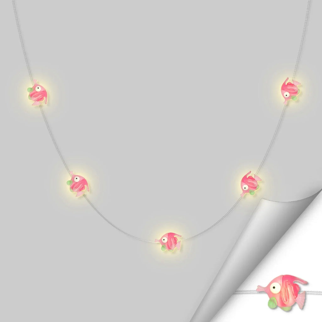 Bubble Fish fairy string lights with warm LEDs for indoor bedroom decor, battery operated, 10 ft, 30 LED