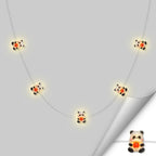 Panda Holding Apple fairy string lights with warm LEDs for indoor bedroom decor, battery operated, 10 ft, 30 LED