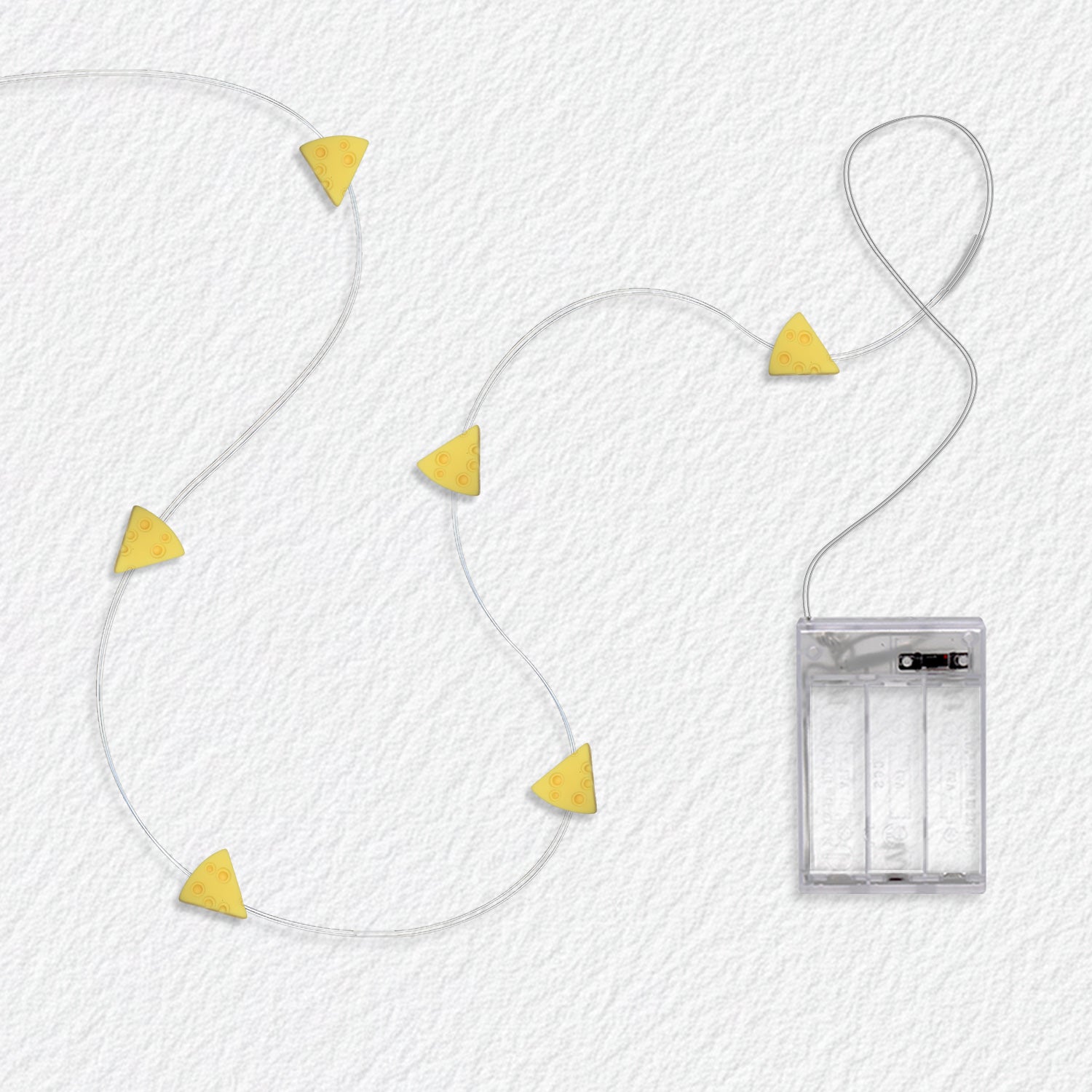 Cheese fairy string lights with warm LEDs for indoor room decor, battery operated, 10 ft, 30 LED