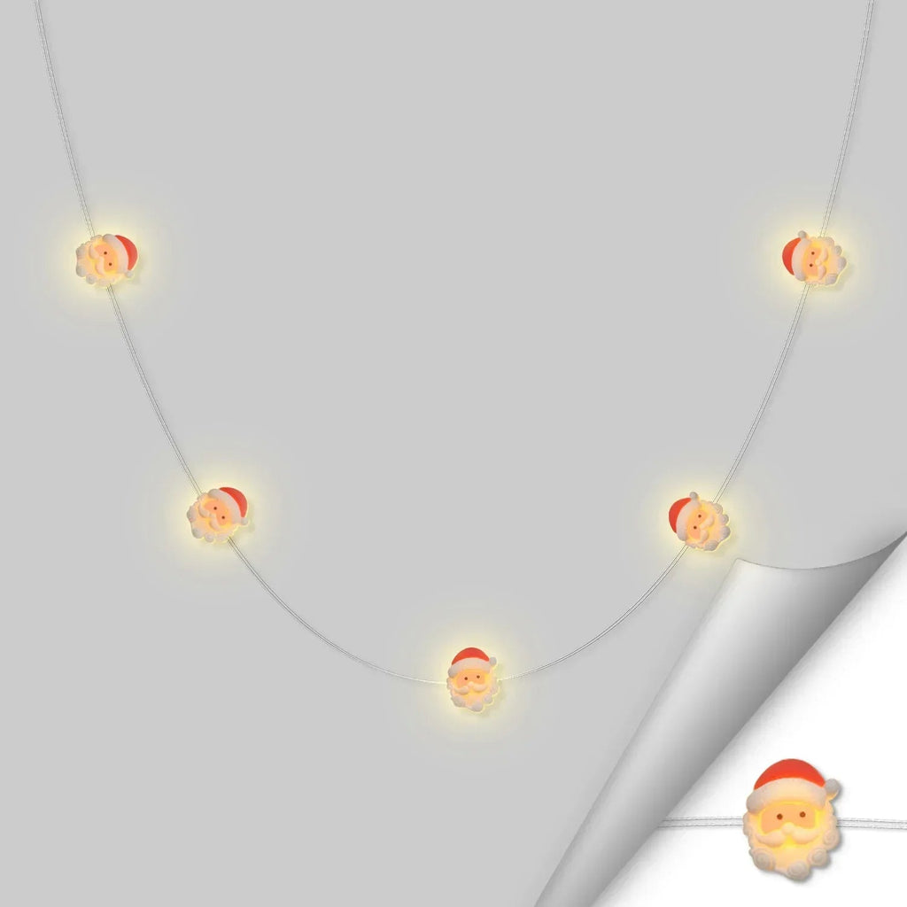 Santa Claus fairy string lights with warm LEDs for indoor seasonal decor, battery operated, 10 ft, 30 LED