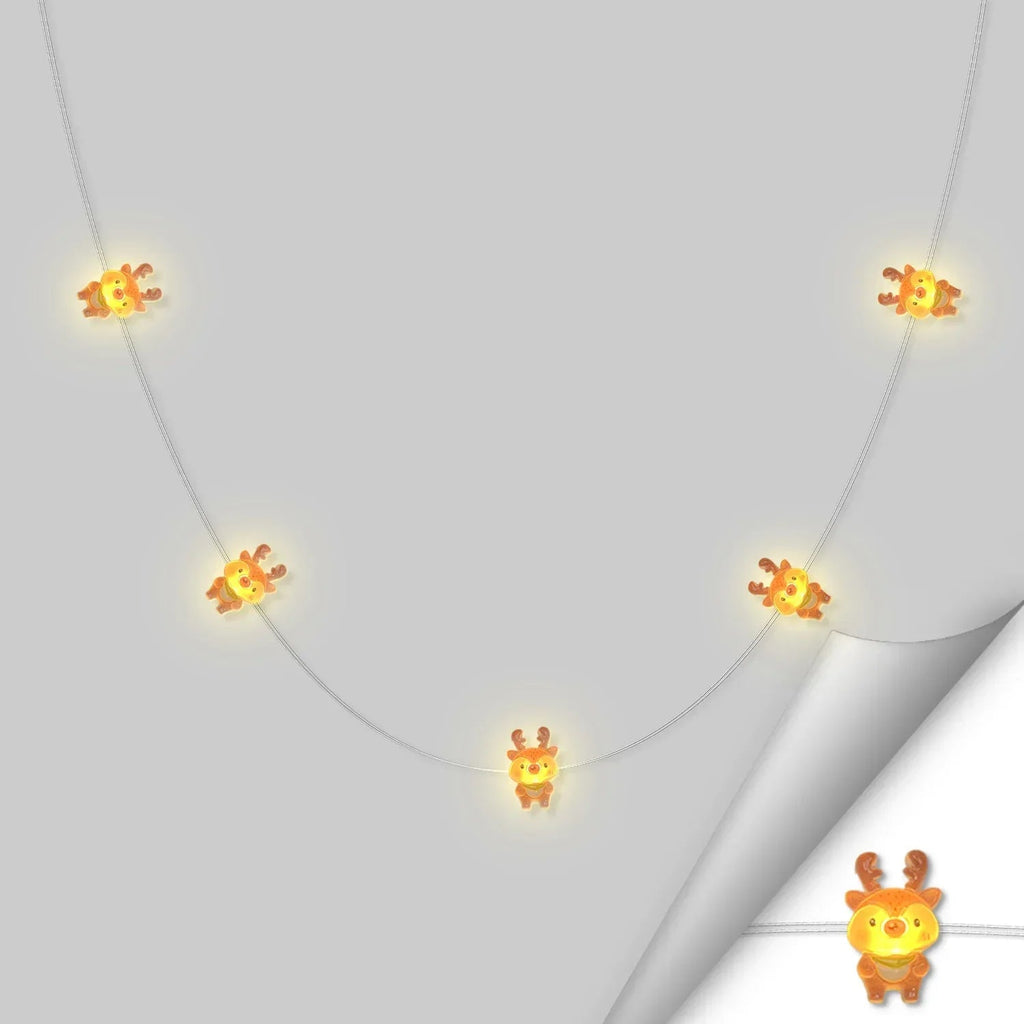 Reindeer fairy string lights with warm LEDs for indoor seasonal decor, battery operated, 10 ft, 30 LED