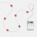 Red Fish fairy string lights with warm LEDs for indoor bedroom decor, battery operated, 10 ft, 30 LED