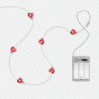 Red Fish fairy string lights with warm LEDs for indoor bedroom decor, battery operated, 10 ft, 30 LED