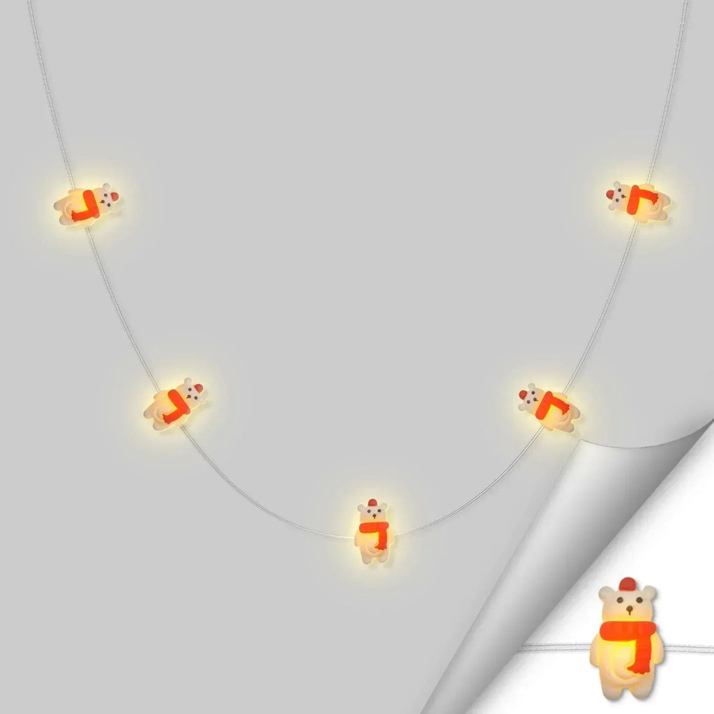 Scarf Bear fairy string lights with warm LEDs for indoor bedroom decor, battery operated, 10 ft, 30 LED