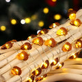 Pinecone fairy string lights with warm LEDs for indoor seasonal decor, battery operated, 10 ft, 30 LED