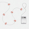 Heart Bow Tie Cat fairy string lights with warm LEDs for indoor bedroom decor, battery operated, 10 ft, 30 LED