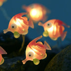 Bubble Fish fairy string lights with warm LEDs for indoor bedroom decor, battery operated, 10 ft, 30 LED