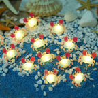 Crab fairy string lights with warm LEDs for indoor bedroom decor, battery operated, 10 ft, 30 LED
